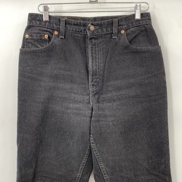 Levi's 551 Vintage 90s Jeans Womens Size 12 Medium Black Relaxed Fit Tapered Leg - Picture 2 of 13